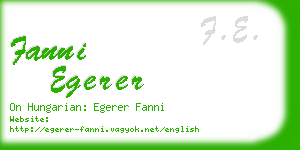 fanni egerer business card